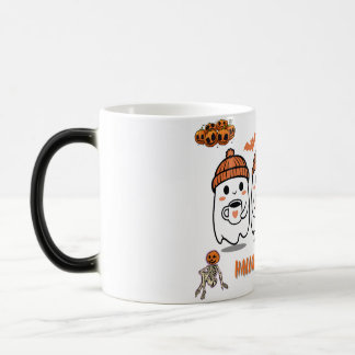 Cozy Autumn Coffee Ghosts – Halloween Color Morph Mug