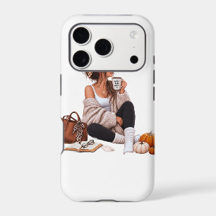 Cozy Autumn Coffee Girl Fall Aesthetic Art iPhone 17 Pro Case