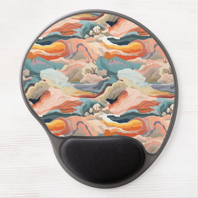 Cozy Autumn Colors Abstract Digital Art Gel Mouse Pad (Front)