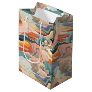Cozy Autumn Colors Abstract Digital Art Medium Gift Bag