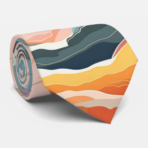 Cozy Autumn Colors Abstract Digital Art Neck Tie