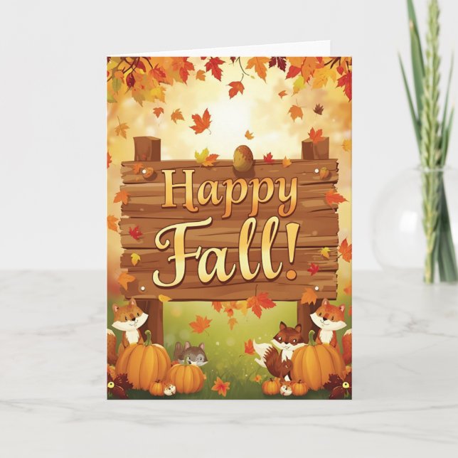 Cozy Autumn Fall Greeting Card  (Front)