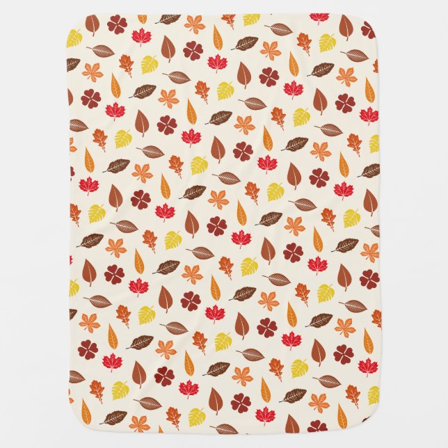 Cozy Autumn Fall Leaves Baby Blanket (Front)
