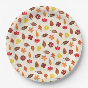Cozy Autumn Fall Leaves Paper Plates