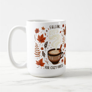 Cozy Autumn Fall Leaves & Pumpkin Spice Vibes Coffee Mug