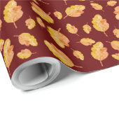 Cozy Autumn Fall Leaves Wrapping Paper (Roll Corner)