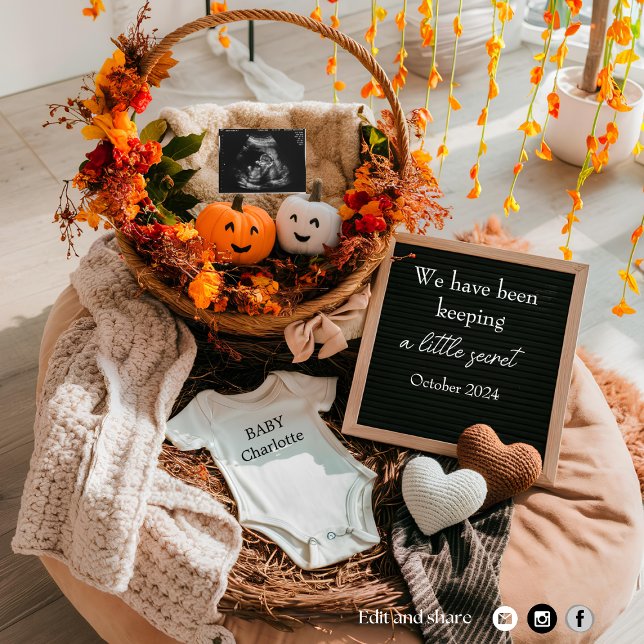 Cozy autumn Fall Pregnancy Announcement Digital (Creator Uploaded)
