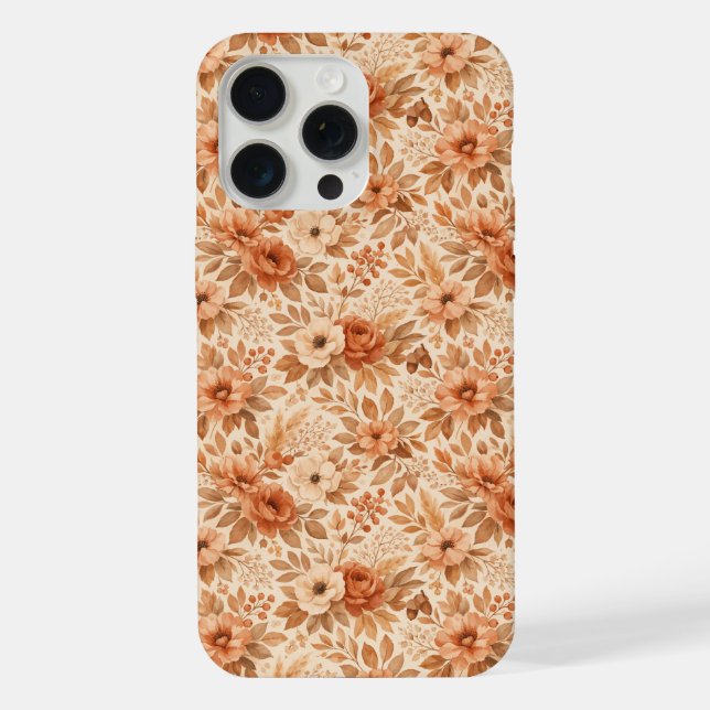 Cozy Autumn Floral Pattern Iphone Case (Back)