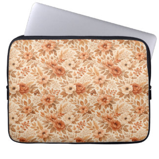 Cozy Autumn Floral Pattern Laptop Sleeve