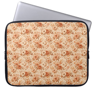Cozy Autumn Floral Pattern Laptop Sleeve