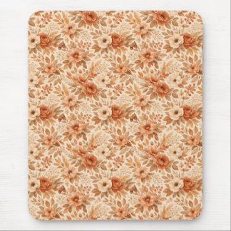 Cozy Autumn Floral Pattern Mouse Pad