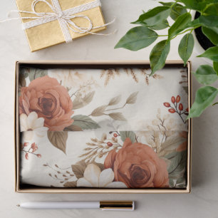 Cozy Autumn Floral Print Digital Art Tissue Paper