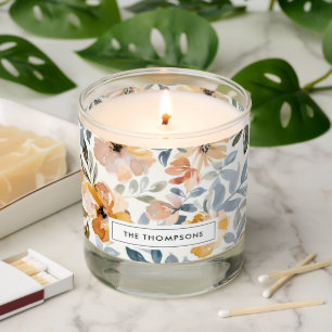 Cozy Autumn Floral Scented Soft Pastel Candle