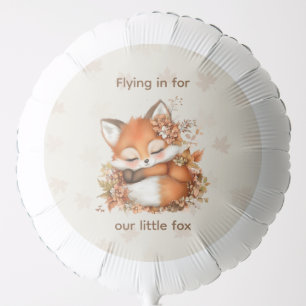 Cozy Autumn Fox Baby Shower Cozy Woodland Party Balloon