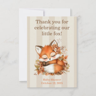 Cozy Autumn Fox Baby Shower Cozy Woodland Party Thank You Card