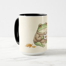 Cozy Autumn Frog Kawaii Pumpkin Spice Latte