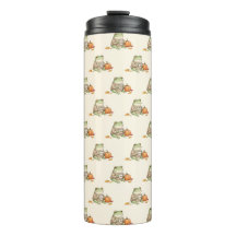 Cozy Autumn Frog Kawaii Pumpkin Spice Latte