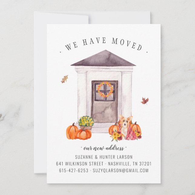 Cozy Autumn | Front Door Moving Announcement (Front)