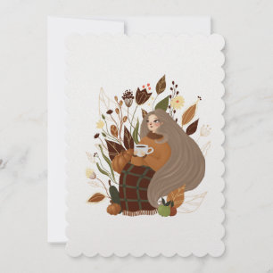 Cozy Autumn Girl Holiday Card