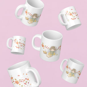 Cozy Autumn Girl with Tea Giant Coffee Mug