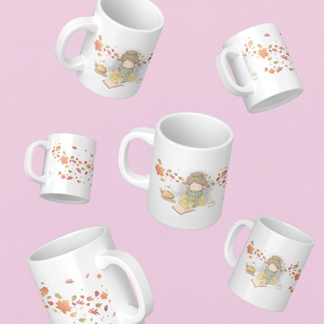 Cozy Autumn Girl with Tea Giant Coffee Mug (Creator Uploaded)