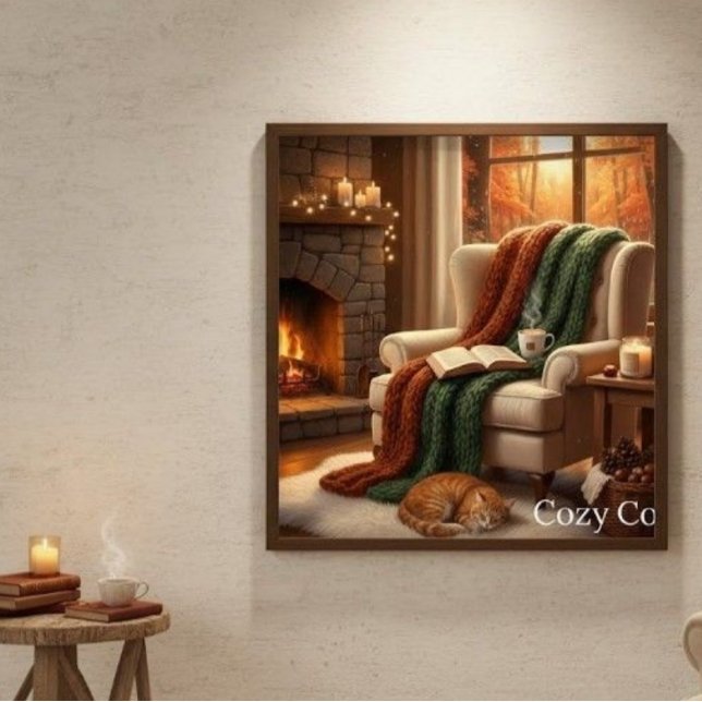 Cozy Autumn Hearthside Reading Corner Foam Core po Foam Board (Creator Uploaded)