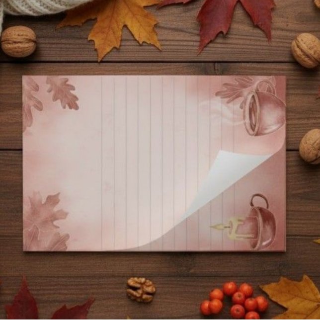 Cozy Autumn Journaling Page with Line Art and Mugs Paper Pad (Creator Uploaded)