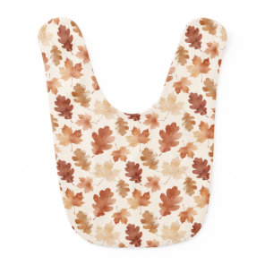 Cozy Autumn Leaf Pattern Baby Bib
