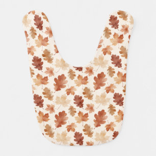 Cozy Autumn Leaf Pattern Baby Bib
