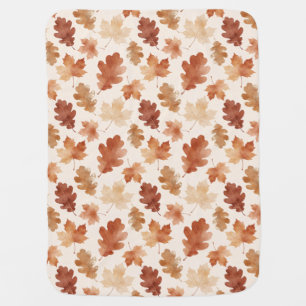 Cozy Autumn Leaf Pattern Baby Blanket