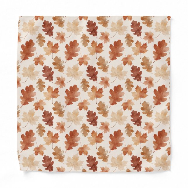 Cozy Autumn Leaf Pattern Bandana (Front)