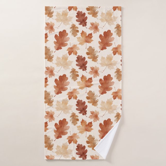 Cozy Autumn Leaf Pattern Bath Towel (Bath Towel)