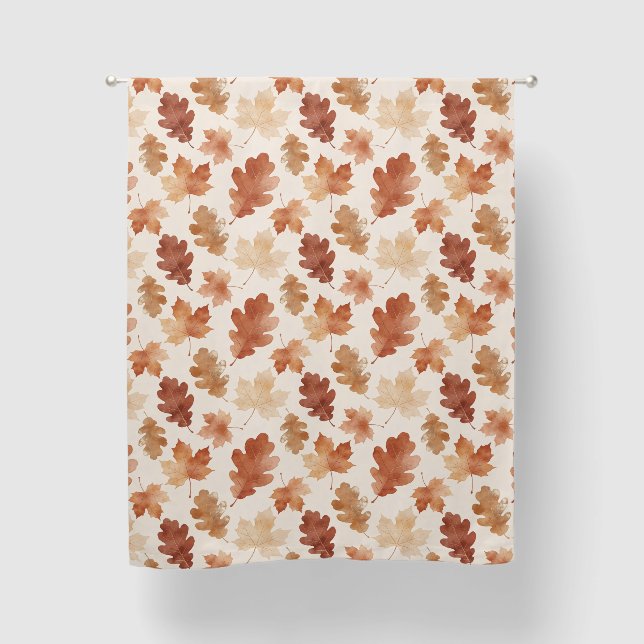 Cozy Autumn Leaf Pattern Blackout Curtains (Front)