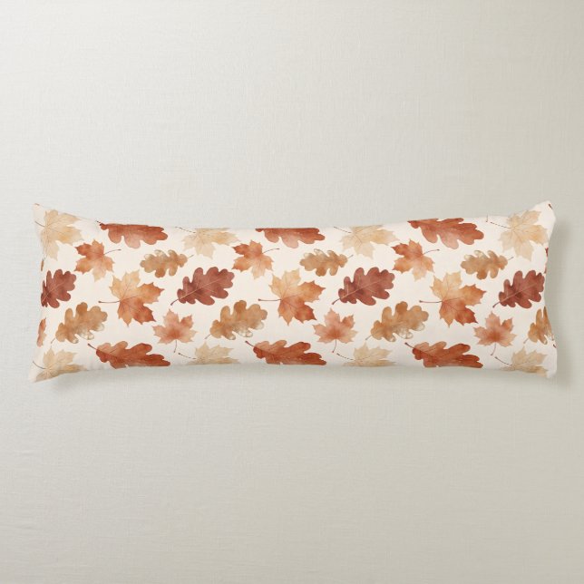 Cozy Autumn Leaf Pattern Body Pillow (Front)
