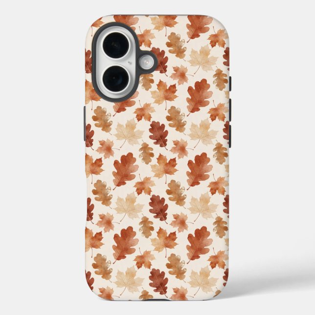 Cozy Autumn Leaf Pattern Case-Mate iPhone Case (Back)