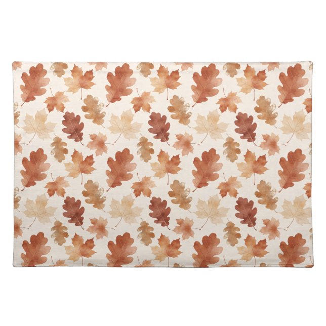 Cozy Autumn Leaf Pattern Cloth Placemat (Front)