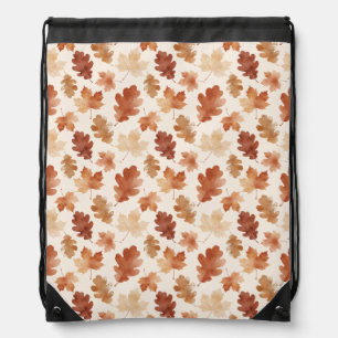 Cozy Autumn Leaf Pattern Drawstring Bag
