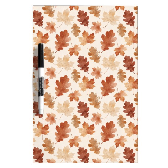 Cozy Autumn Leaf Pattern Dry Erase Board (Front)