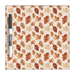 Cozy Autumn Leaf Pattern Dry Erase Board