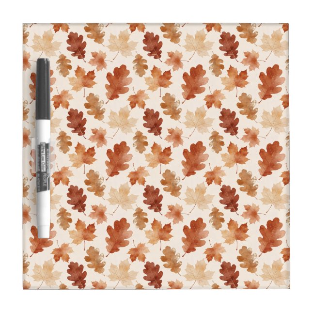 Cozy Autumn Leaf Pattern Dry Erase Board (Front)