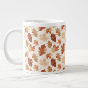 Cozy Autumn Leaf Pattern Giant Coffee Mug