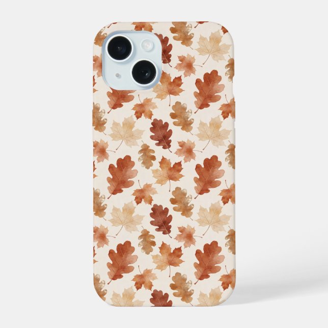 Cozy Autumn Leaf Pattern Iphone Case (Back)