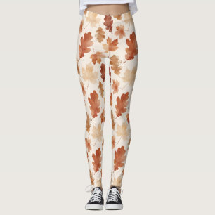 Cozy Autumn Leaf Pattern Leggings