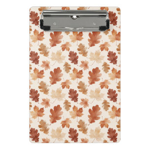 Cozy Autumn Leaf Pattern Mini Clipboard