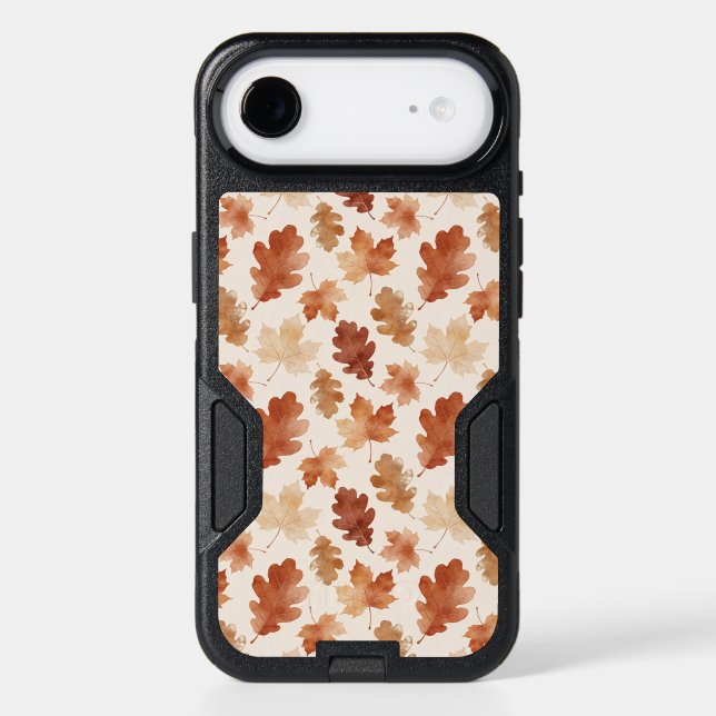 Cozy Autumn Leaf Pattern Otterbox iPhone Case (Back)