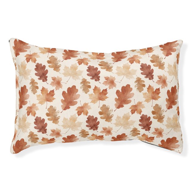 Cozy Autumn Leaf Pattern Pet Bed (Front)