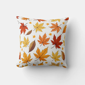Cozy Autumn Leaf Pattern Pillow