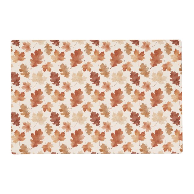 Cozy Autumn Leaf Pattern Placemat (Front)