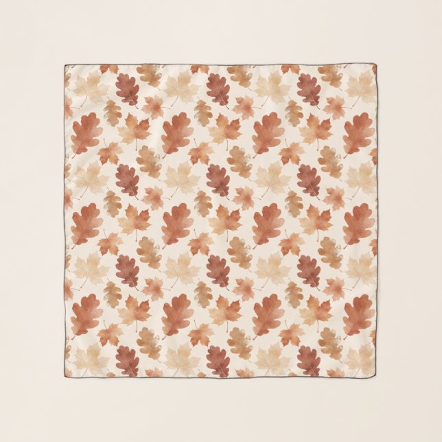 Cozy Autumn Leaf Pattern Scarf (Front)