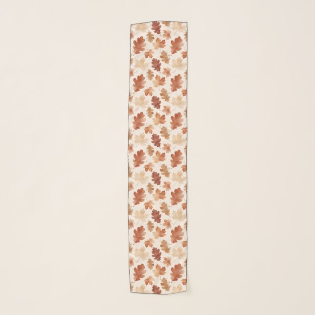 Cozy Autumn Leaf Pattern Scarf (Front)